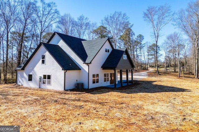 view of property exterior featuring central AC unit