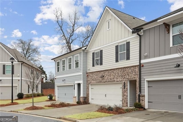 view of property featuring a garage