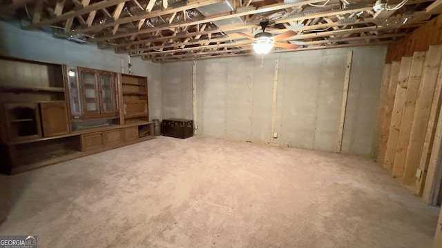 view of unfinished basement