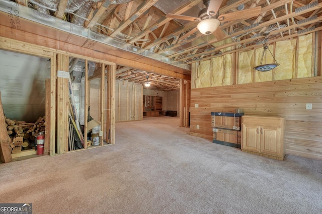 130 Stablegate Dr, Blairsville, GA 30512 - unfinished below grade area featuring carpet floors and wood walls
