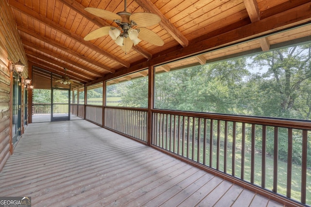 130 Stablegate Dr, Blairsville, GA 30512 - unfurnished sunroom with ceiling fan