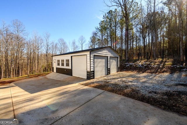 view of garage