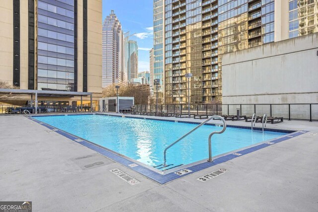 view of pool featuring a patio area