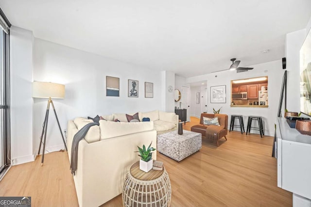 living room featuring light hardwood / wood-style flooring