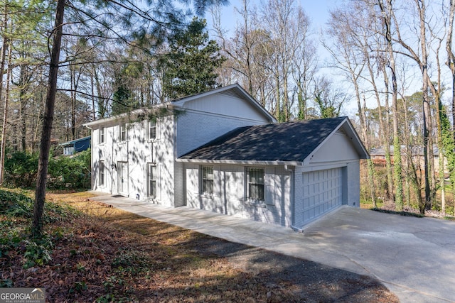 view of home's exterior featuring a garage