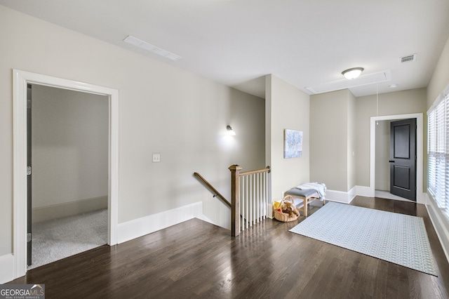 entrance foyer featuring dark hardwood / wood-style floors