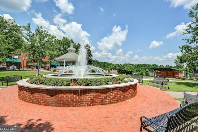 view of community featuring a yard