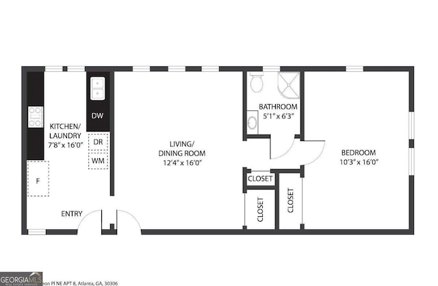 785 Ponce De Leon Pl NE Unit 8, Atlanta, GA 30306 - view of home floor plan