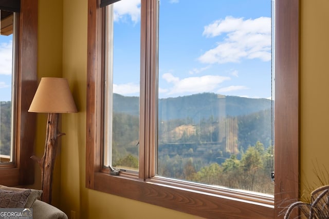 interior details with a mountain view