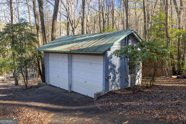 view of garage