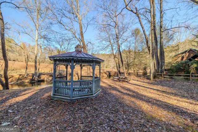 view of yard featuring a gazebo