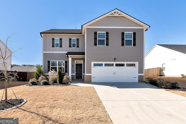 view of front of house with a garage