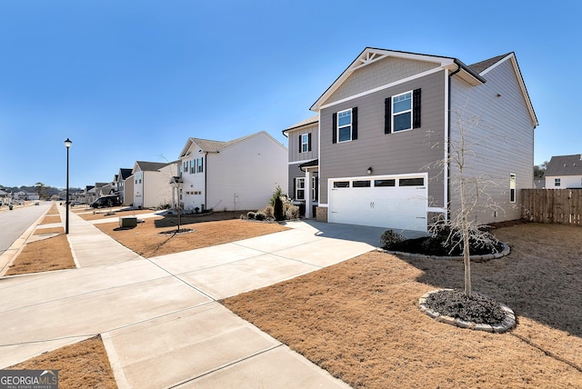 view of front property with a garage