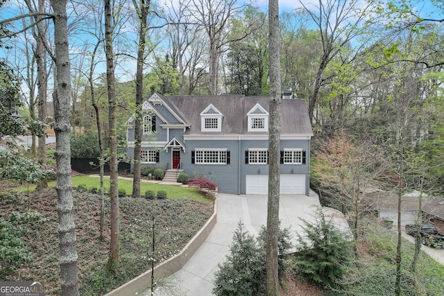 view of front of house with a garage