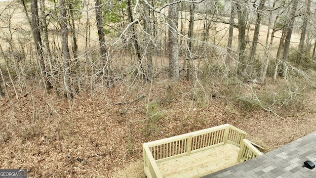 view of yard featuring a wooden deck