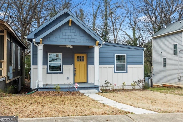 bungalow-style house with covered porch