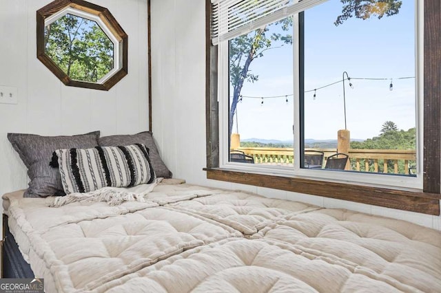 bedroom with multiple windows