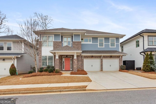 view of front of house with a garage