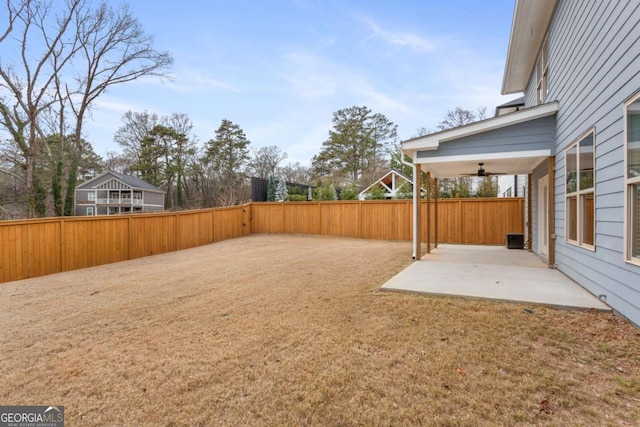 view of yard with a patio