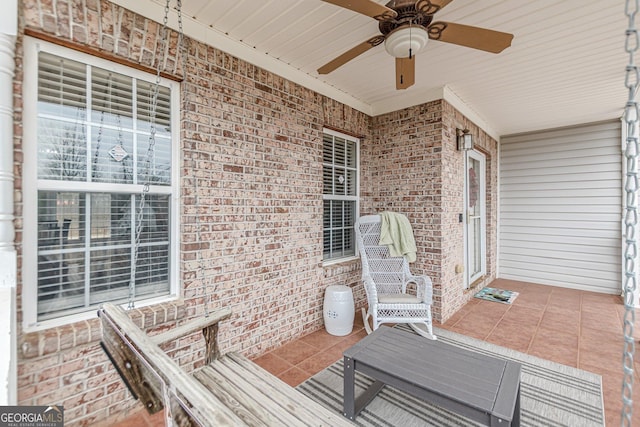 deck with ceiling fan