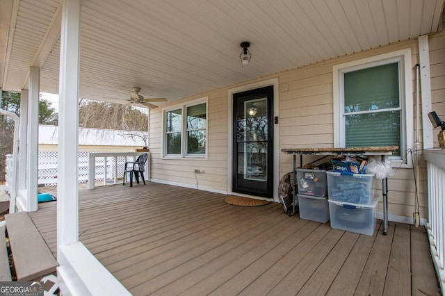 deck with ceiling fan