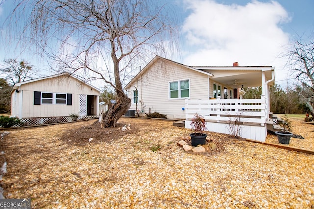 view of front of home with central AC unit