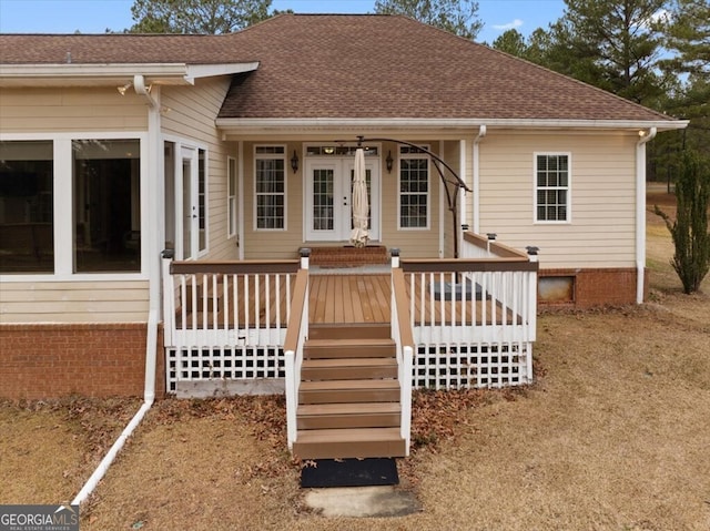 exterior space with a deck