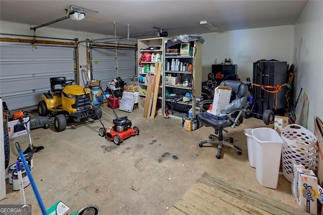 garage featuring a garage door opener