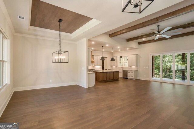 living room featuring a fireplace, ceiling fan, and dark hardwood / wood-style flooring