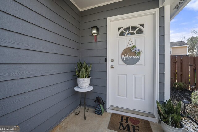 view of doorway to property