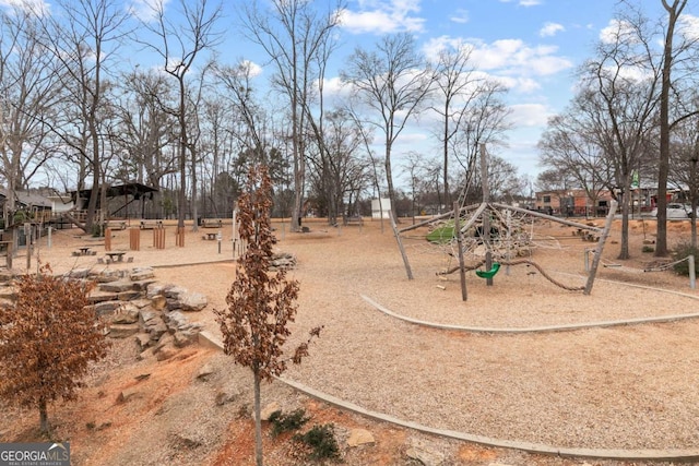 view of yard featuring a playground