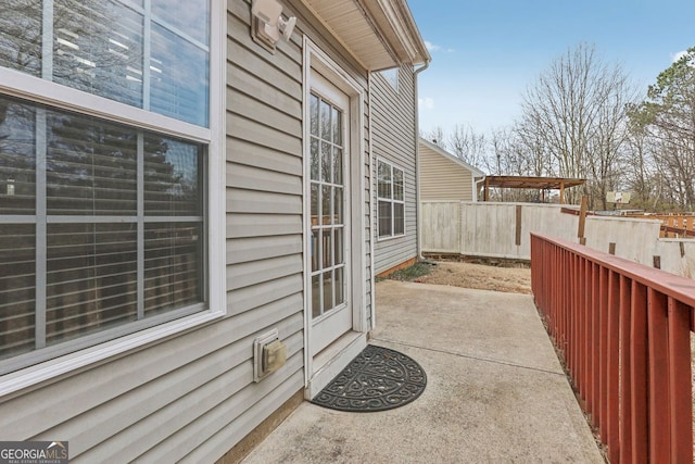 view of home's exterior with a patio