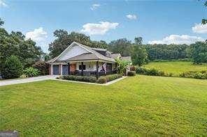 view of front of home with a front yard