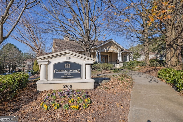 view of community sign