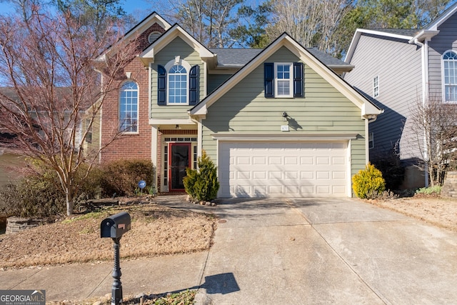 front of property featuring a garage