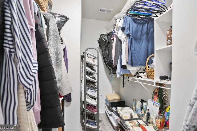 spacious closet with hardwood / wood-style floors