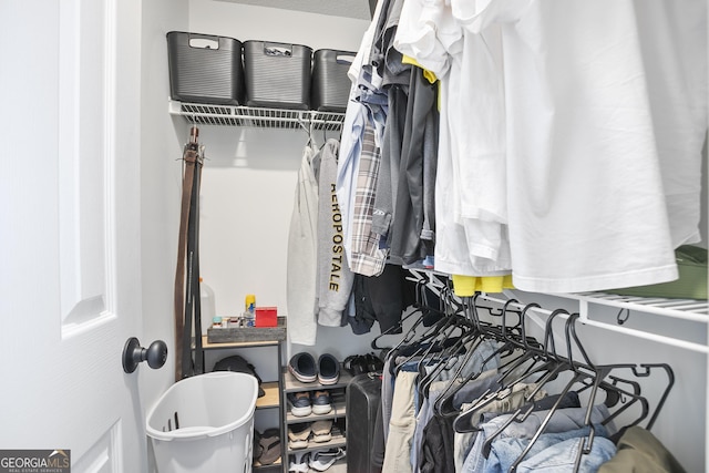 view of walk in closet