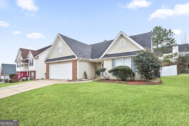 view of front of home with a front lawn