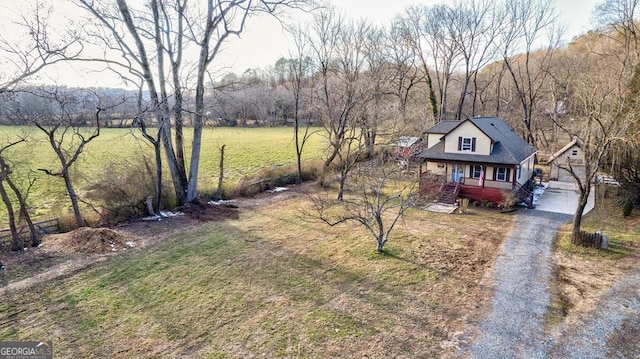 view of yard with a porch