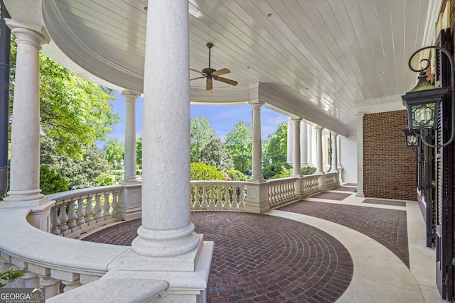 5200 Moore Rd, Suwanee, GA 30024 - view of patio / terrace with a porch and ceiling fan