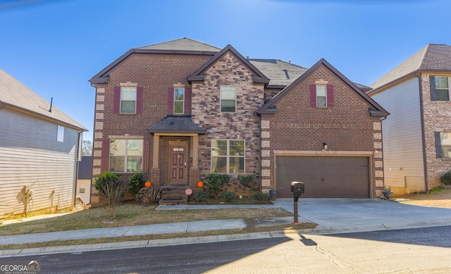 view of property with a garage