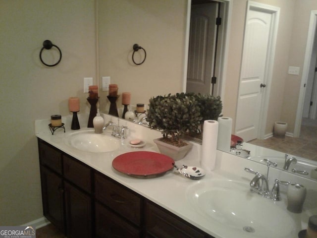 bathroom featuring vanity and tile patterned floors