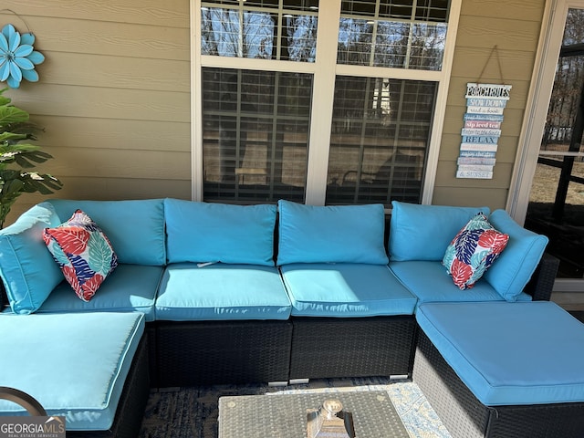 view of patio featuring an outdoor living space