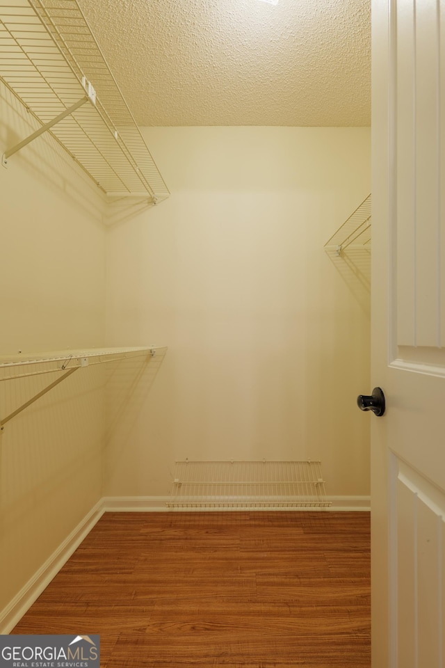 spacious closet featuring hardwood / wood-style flooring