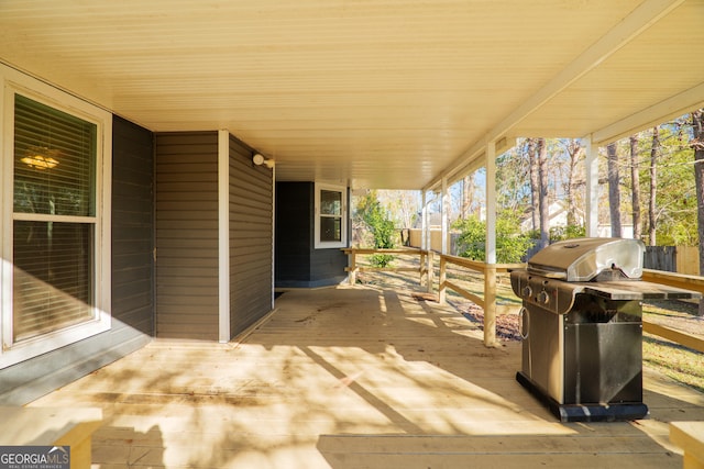 view of patio / terrace featuring a grill