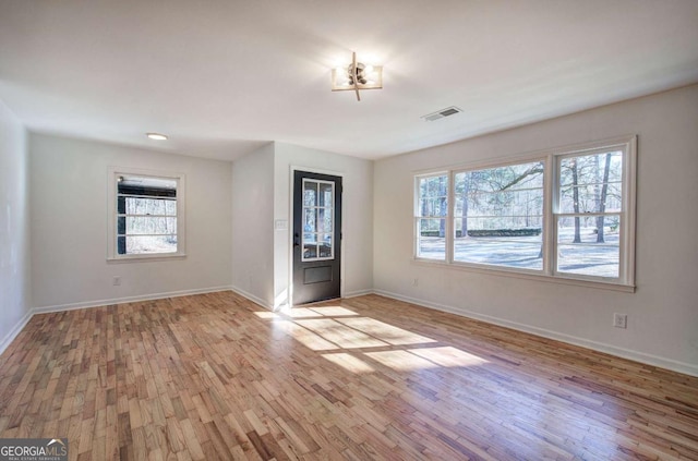 interior space featuring a healthy amount of sunlight and light wood-type flooring