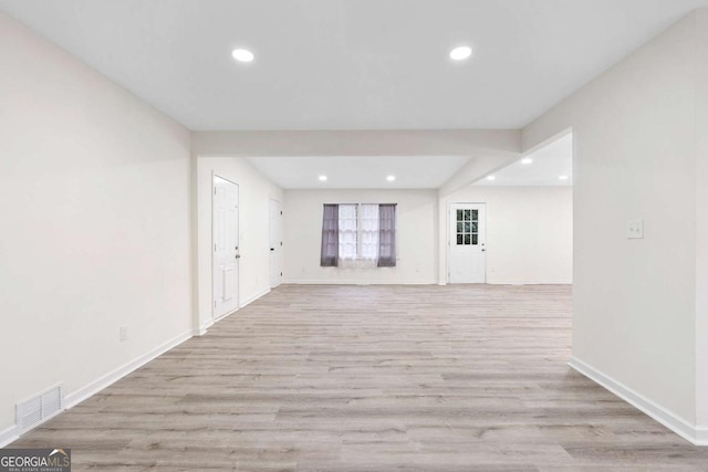 empty room featuring light wood-type flooring