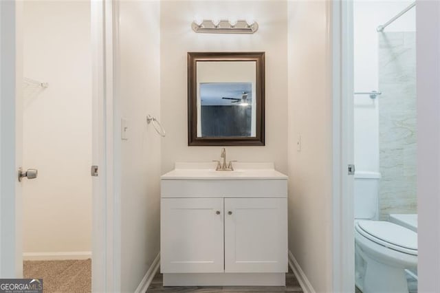 full bathroom featuring vanity, toilet, and shower / bath combination