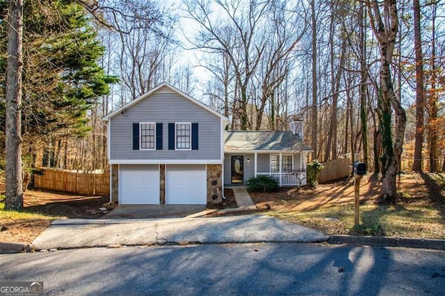 tri-level home with a garage