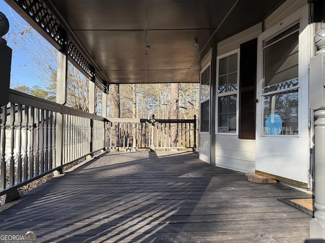 wooden deck with covered porch